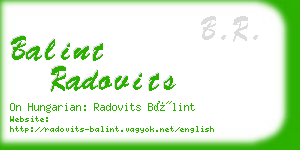 balint radovits business card